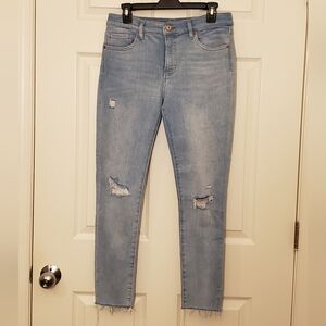 Express Distressed Light Denim Skinny Jeans | Women's Size 10
